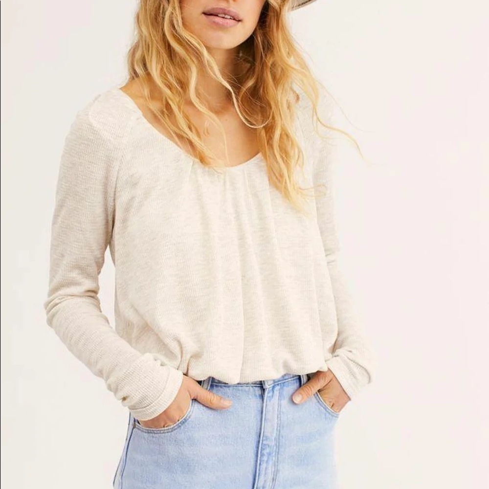 Free People We the Free NWT Bondi Thermal Top Oatmeal Heather Size XS